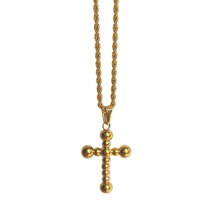 18k Real Gold Plated Titanium Steel Cross Sun Pendant Necklace - HD Wireless Product #5