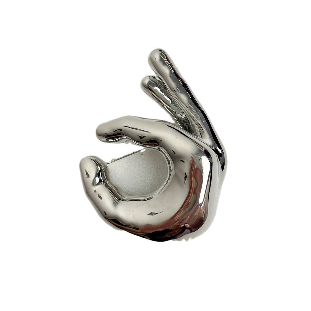 Metal OK Gesture Brooch Fashion All-match Pin Clothes Accessories 931694a2 63f1 42c4 984c 84a6ec69cdc9