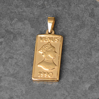 Roman Statue Gold Coin Wheat Ear Round Necklace Single Pendant 93188c74 3222 439c a961 f127e0309aab