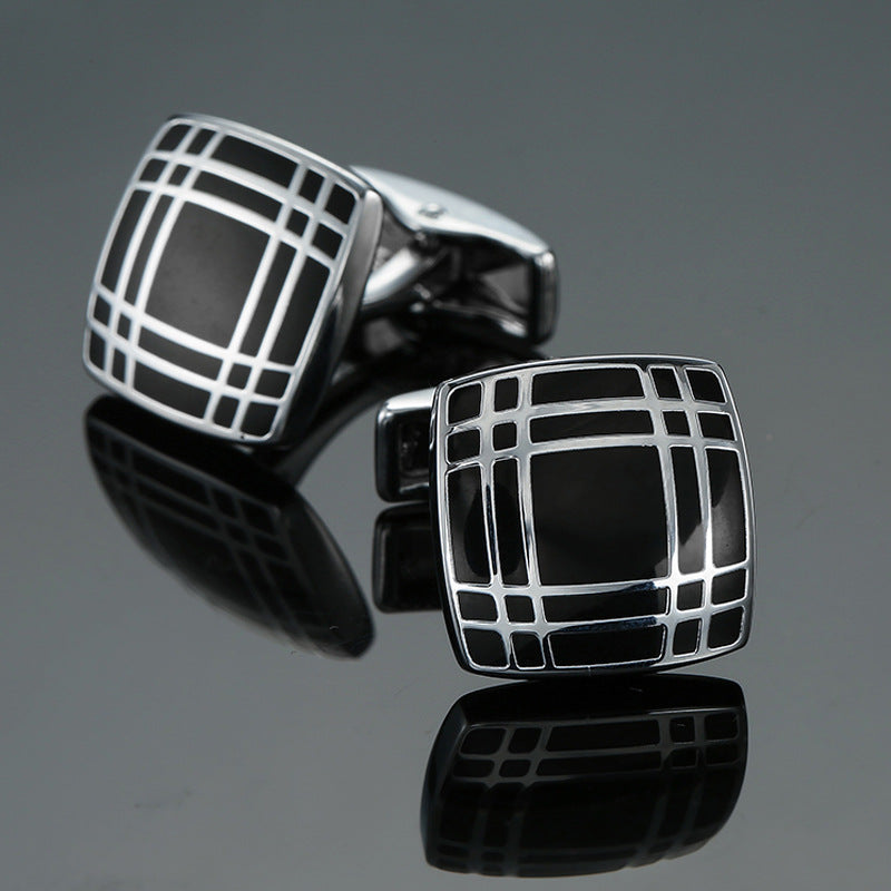 Men's Enamel Craft Vintage Pattern Series Cube Cufflinks 9323505567 371375515