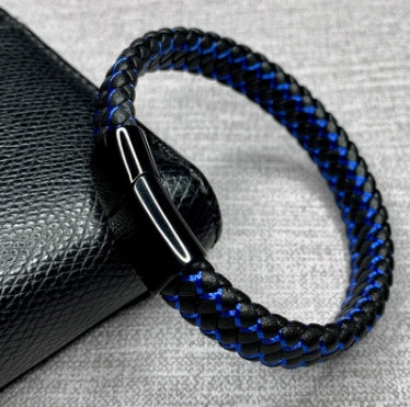 Bracelet foreign trade e-commerce trend tide section does not package explosion models men's bracelets microfiber leather bra