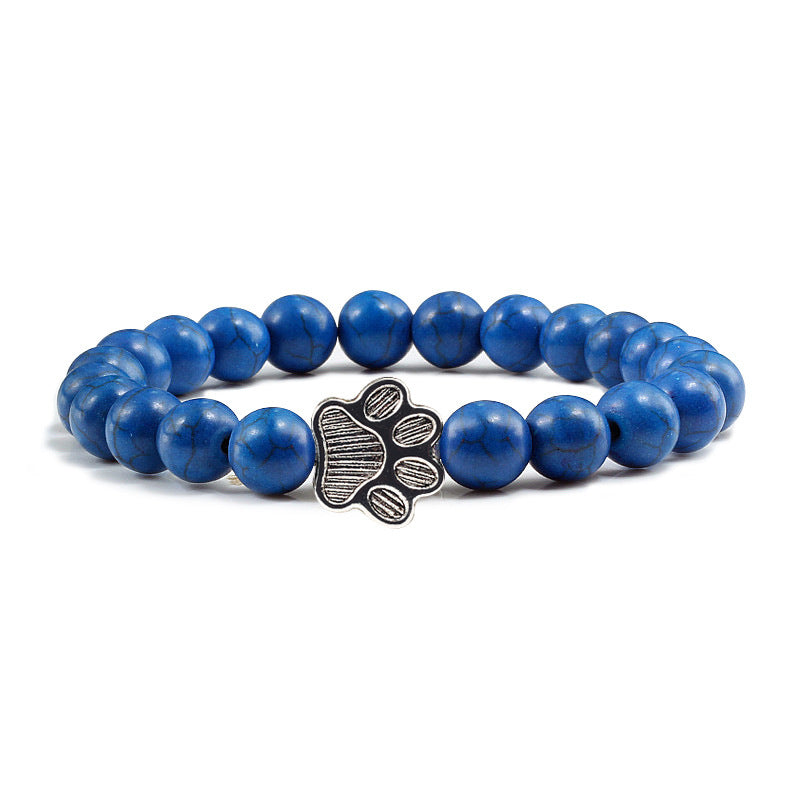 Cat Claw Bracelet Natural Turquoise Weathered Micro Inlay Bracelet 8MM Beaded Bracelet 934331197987