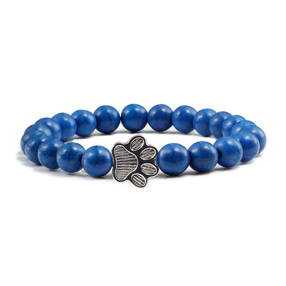 Cat Claw Bracelet Natural Turquoise Weathered Micro Inlay Bracelet 8MM Beaded Bracelet 934331197987