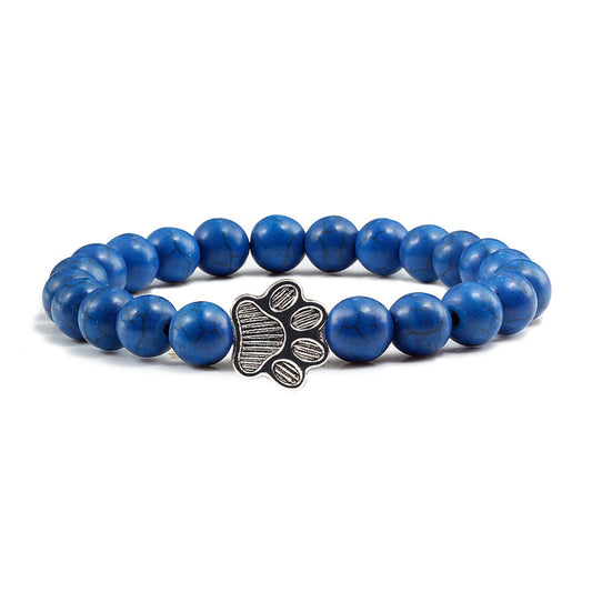 Cat Claw Bracelet Natural Turquoise Weathered Micro Inlay Bracelet 8MM Beaded Bracelet 934331197987