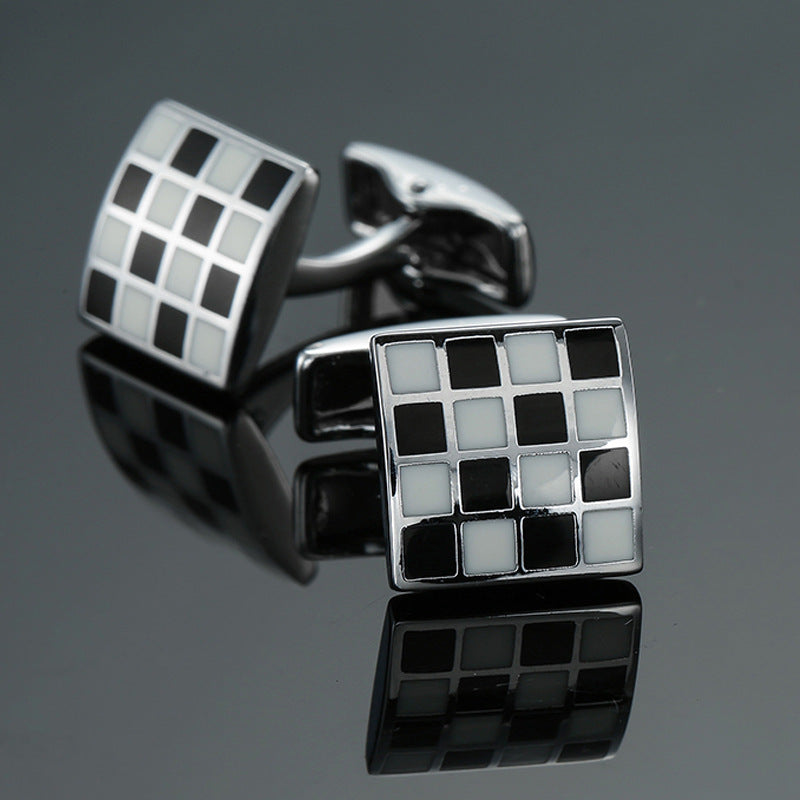 Men's Enamel Craft Vintage Pattern Series Cube Cufflinks 9347722697 371375515