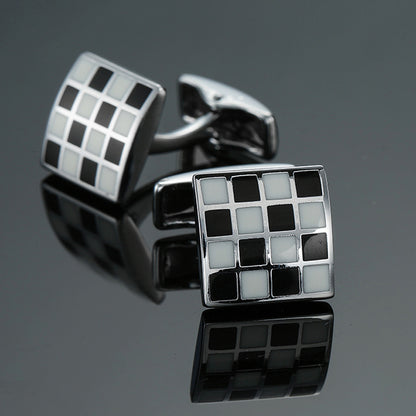 Men's Enamel Craft Vintage Pattern Series Cube Cufflinks 9347722697 371375515