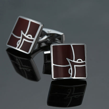 Men's Enamel Craft Vintage Pattern Series Cube Cufflinks 9347722840 371375515