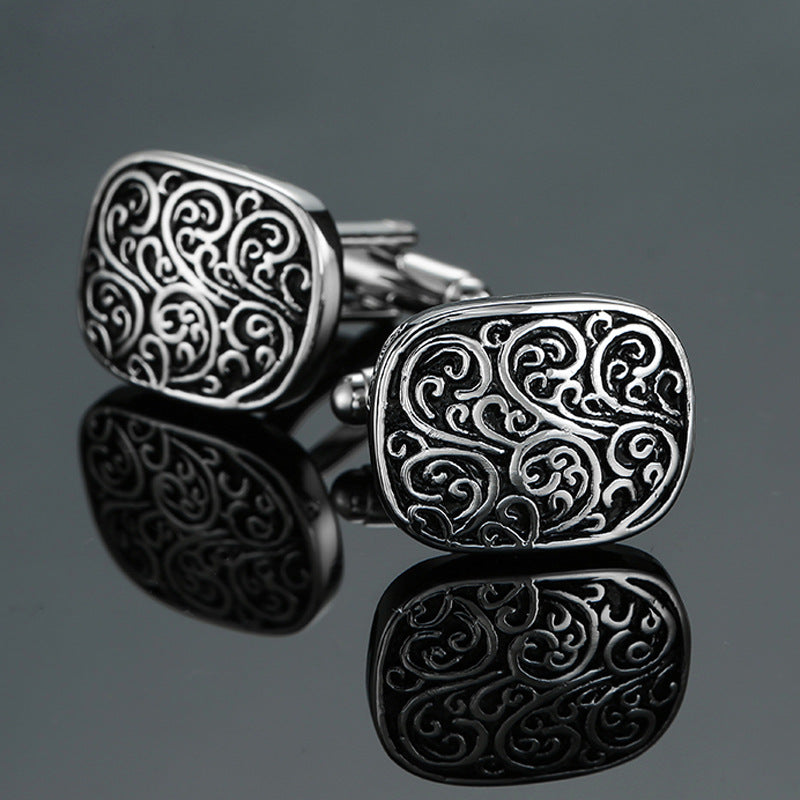 Men's Enamel Craft Vintage Pattern Series Cube Cufflinks 9347737141 371375515
