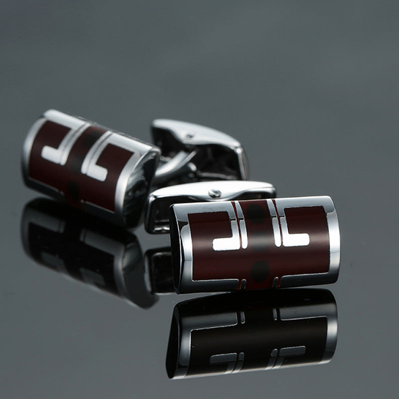 Men's Enamel Craft Vintage Pattern Series Cube Cufflinks 9347743277 371375515