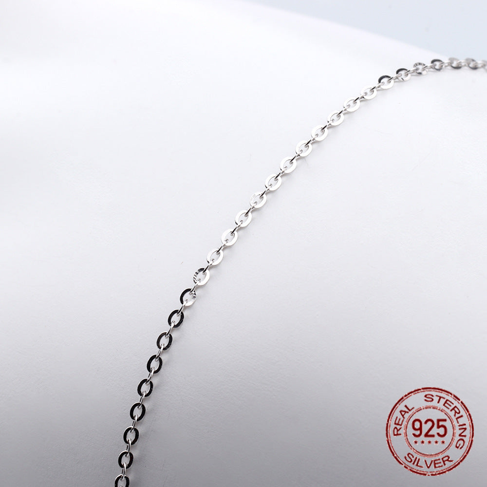 Women's Fashionable All-match Silver Flash European Chain Necklace 934a2c55 2dfd 4e7c bdff d2b1bc6e3764