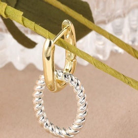 Twist Clip Two-tone Gold And Silver Ring Earrings 934c926a 282b 49ae 9e3d 24752a48b5dd fine