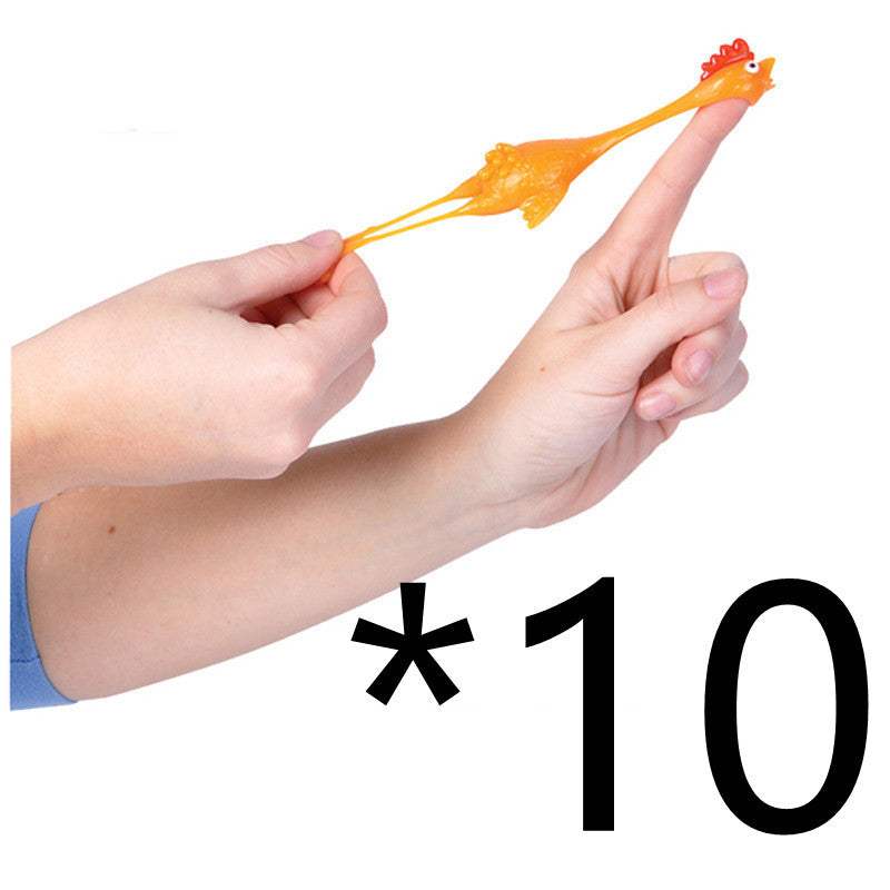 Catapult Launch Rubber Catapulted Chicken Toys Light Finger Prank Stretchy Flying Ejection Toy Slingshot Turkey Sticky 934f2a