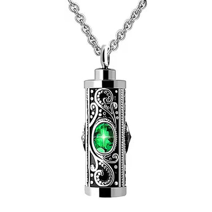 Stainless Steel Birthstone Cinerary Casket Openable Pendant Necklace 93669969 e0f7 4d27 a6df c5e6c92f8c5f