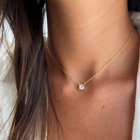 Simple Geometric Zircon Pendant Necklace For Women 9369ab35 e422 4c00 ab5d 5acd04b2c686