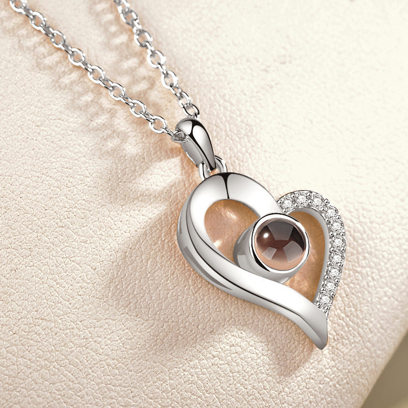 I love you 100 languages love memory projection necklace 9373752192492