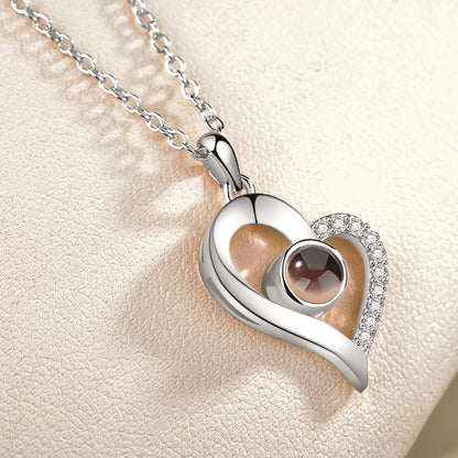 I love you 100 languages love memory projection necklace 9373752192492