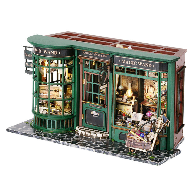 Children's Toy Magic Street House Decoration Birthday Gift Creative Handmade DIY Wooden Assembly Model 937d2c46 4d78 4057 902