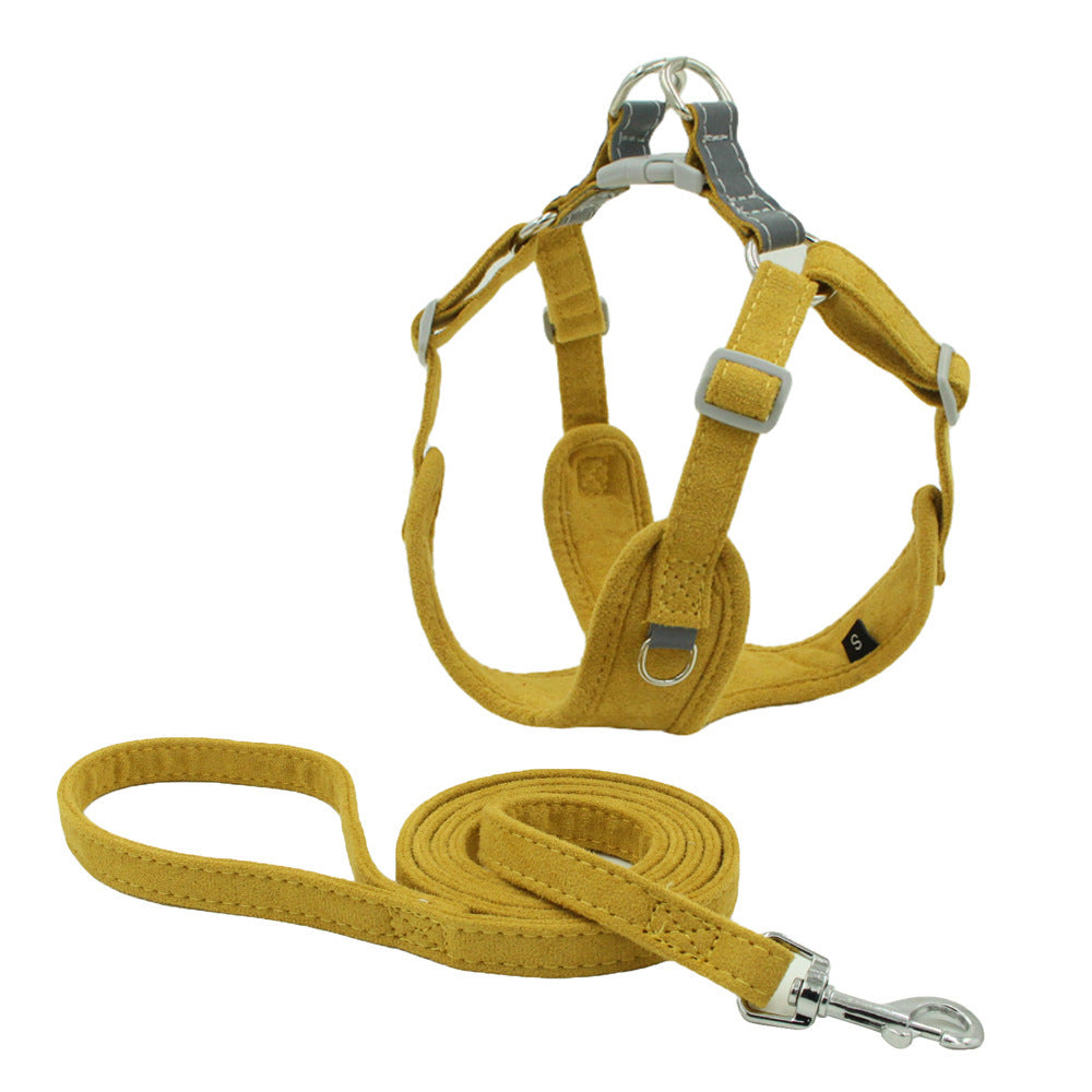 Suede Pet Chest Harness Dog Vest Leash 938a4812 3198 4ff6 8ce9 e51002e9ca82