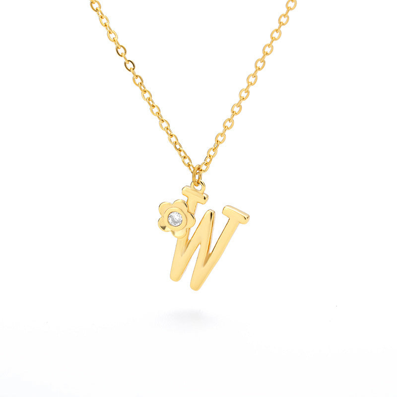 Rose English Alphabet Pendant Necklace 93aa33eb 90c1 4f1b 813a cebee5a24462