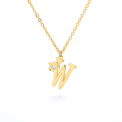 Rose English Alphabet Pendant Necklace 93aa33eb 90c1 4f1b 813a cebee5a24462