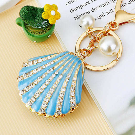 Rhinestone Pearl Shell Car Key Ring 93b96330 0d52 4c5b b6eb f3ff0d5fa1e8