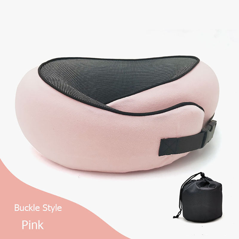 Travel Neck Pillow Non-Deformed Airplane Pillow Travel Neck Cushion Durable U-Shaped Travel Memory Cotton Nap Neck Pillow 93c