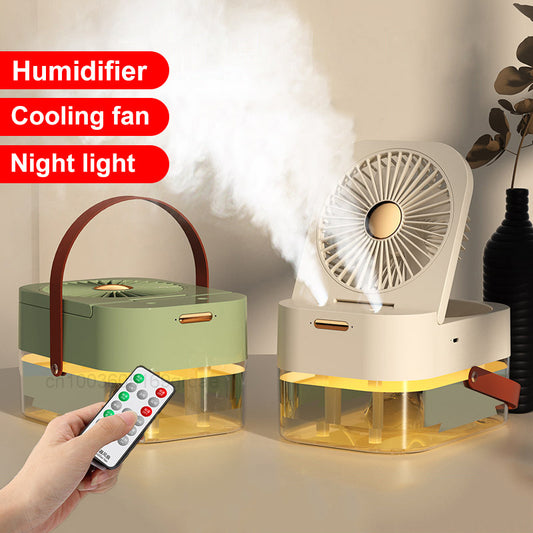 Humidifier Spray Fan Portable Fan Air Cooler Air Humidifier USB Mist Fan Desktop Fan With Night Light For Summer Home Applian