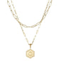 14K Gold Double-layer Combination Necklace Cool Female Letter Stainless Steel Necklace - HD Wireless Product #5