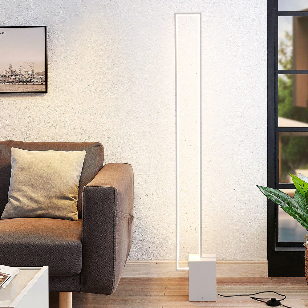 Minimalist Sand Black Floor Lamp Quadriboid Base Square Light Body 93ff9592 e851 4eae 8d45 784c18100da4