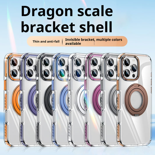 Phone Case Transparent 360 Magnetic Rotating Bracket Drop-resistant - 图片 1