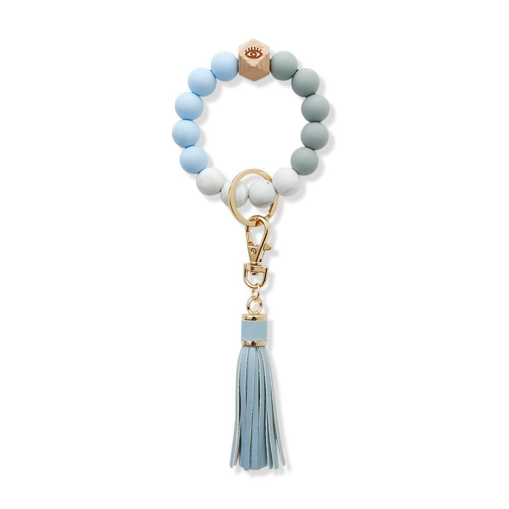 Silicone Wrist Keychain Handmade Beaded Leather Tassel Bracelet 9411019e 0b72 41e3 9fe0 adb575b9eaf5