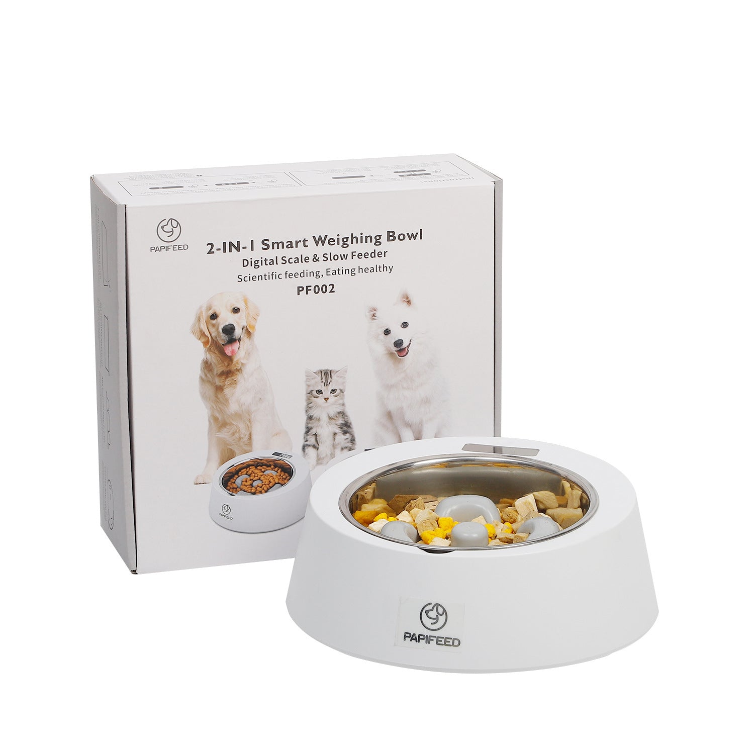 Pet Dog Bowl Slow Feeder Dog Food Bowl Smart Weighing Dog Slow Feeder Cat Pet Feeder 943650299715