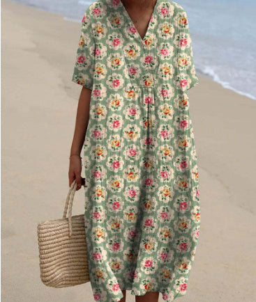 Women's Comfortable Loose Printed Long Dress 9440f5eb 585e 4602 b6bf 3b28fee9884e