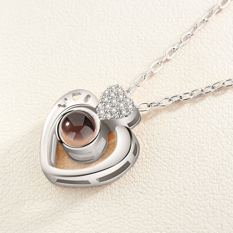 I love you 100 languages love memory projection necklace 944816850320
