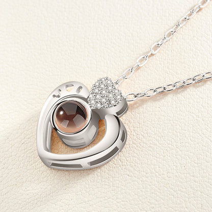 I love you 100 languages love memory projection necklace 944816850320