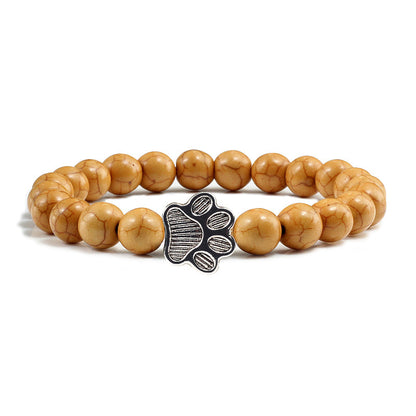 Cat Claw Bracelet Natural Turquoise Weathered Micro Inlay Bracelet 8MM Beaded Bracelet 9457415839171
