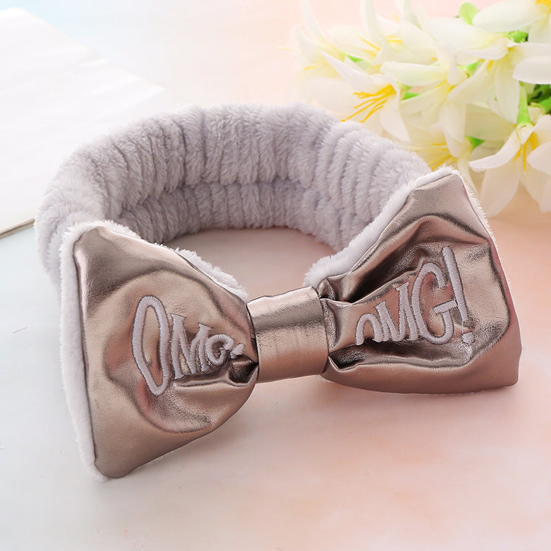 Cute Letters Bow Hair Band Girls Makeup And Face Wash Hair Band 947714d3 1c0c 4cb7 9bd3 06553de079fd