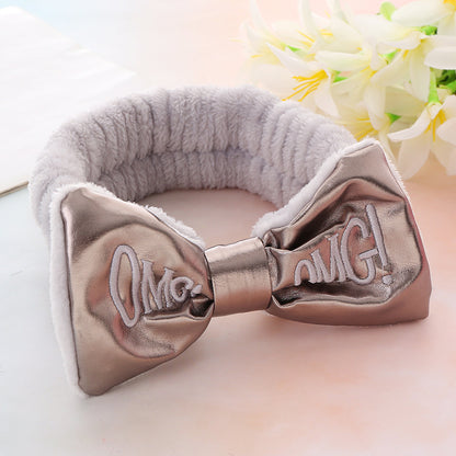 Cute Letters Bow Hair Band Girls Makeup And Face Wash Hair Band 947714d3 1c0c 4cb7 9bd3 06553de079fd