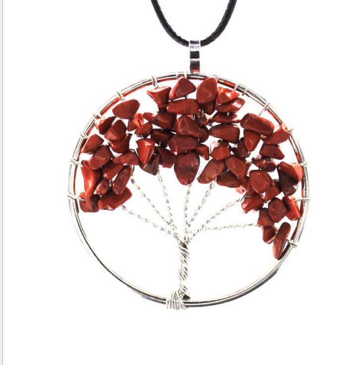 Natural gravel crystal life tree natural stone rich tree colorful necklace 947924539678