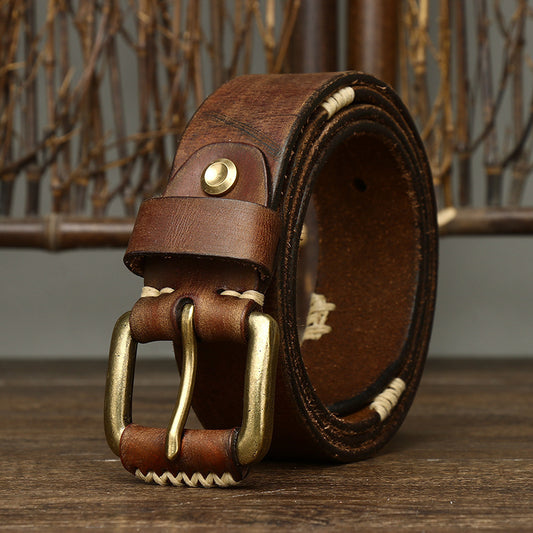 Handmade Retro First Layer Cow Leather Belt 9490819c 9afc 4075 8deb d2750660ebb7