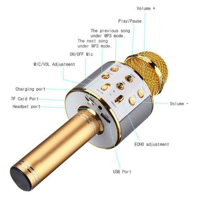 Wireless Microphone Portable Bluetooth Mini Home Ktv For Music Playing Singing Speaker Player 949108779927