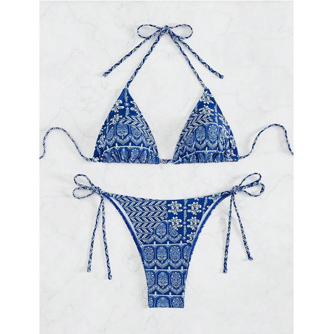 Split Bikini Printing Stitching Bandage Swimsuit 94a45a48 8883 4409 b030 cd2549935b4d