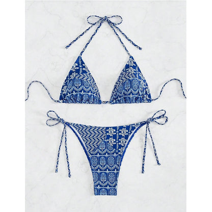 Split Bikini Printing Stitching Bandage Swimsuit 94a45a48 8883 4409 b030 cd2549935b4d