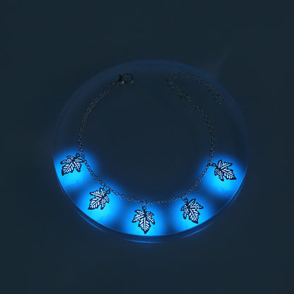 Halloween Personalized Creative Copper Sheet Dripping Oil Luminous Lucky Tree Leaf Pendant Bracelet 94ac5327 b344 41d2 97ee 0