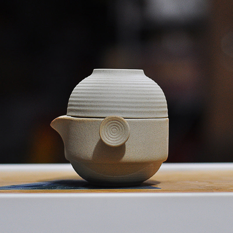 Simple Stoneware Convenient Tea Cup Set One Pot One Cup 1 Person Japanese Style Travel Portable Office Kung Fu Tea Set Teapot