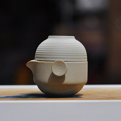 Simple Stoneware Convenient Tea Cup Set One Pot One Cup 1 Person Japanese Style Travel Portable Office Kung Fu Tea Set Teapot