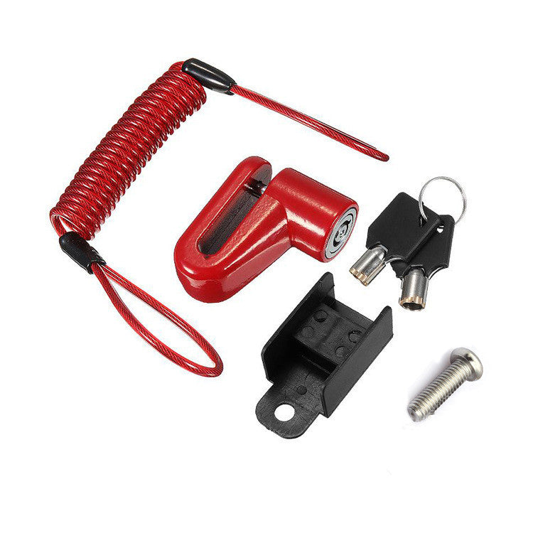 Electric Scooter Bicycle Helmet Motorcycle Disc Brake Lock Spring Reminder Rope European And American Creative Travel Wire Ro