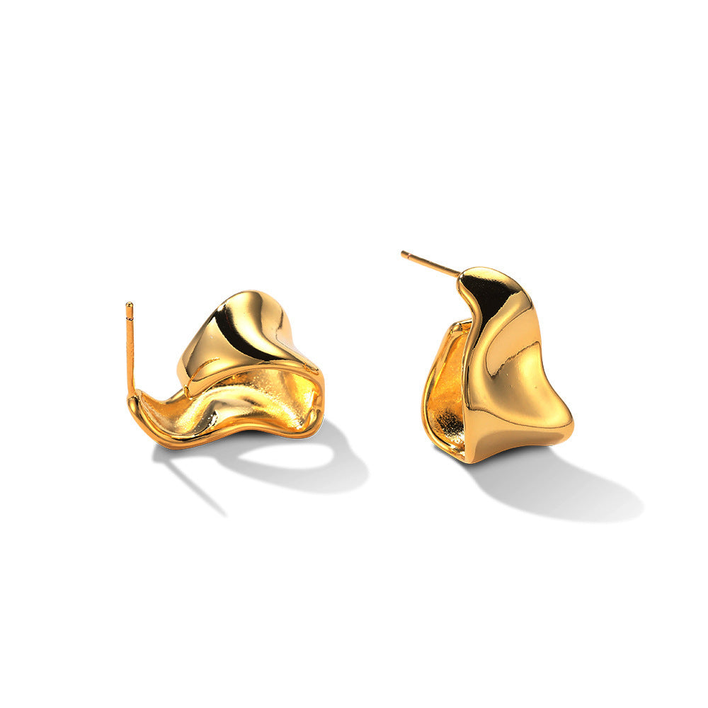 925 Silver Needle New Simple And Irregular C- Shaped Stud Earrings - HD Wireless Product #5