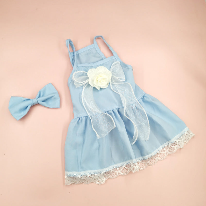 Spring And Summer Dog Clothes Cat Clothing Pet Cotton Floral Slip Dress Mesh Skirt Dress 94d412a9 9298 427e aa01 d4776b970e11
