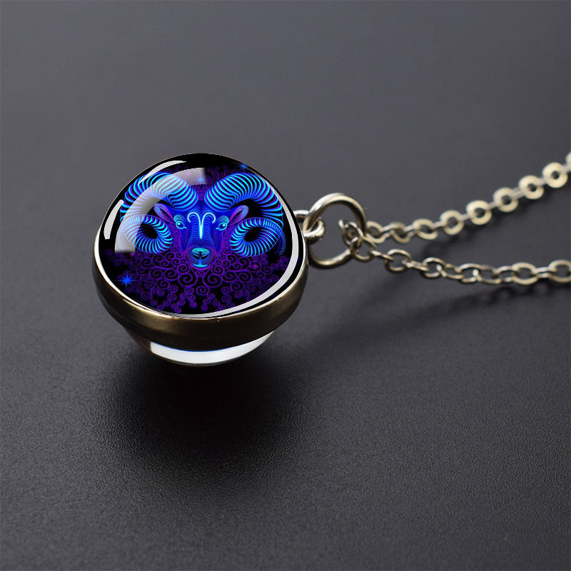 Luminous 12 Constellation Necklace 20mm Silver Creative 94d42bf1 373e 4fb4 8b80 acfc6741a176